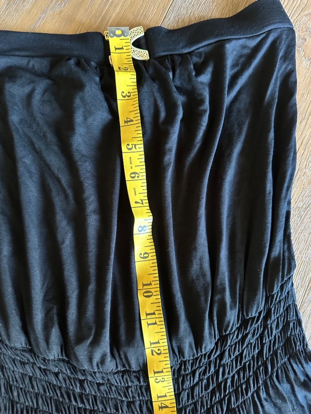Trina Turk Strapless Wide Leg Jumpsuit Black Elastic Waist Made in USA Size 6 - Picture 9 of 12